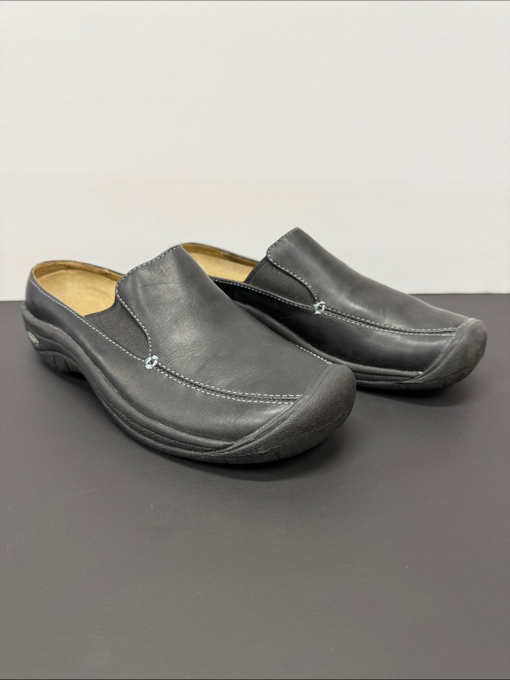 Keen Black Leather Slip-On Mule
